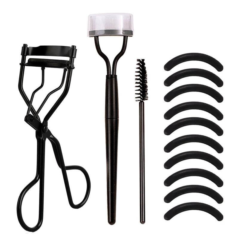 Eyelash Curler with Silicone Pad & Eyelash Comb & Spiral Brush Set, Portable Eyelash Curling Tool, Professional Makeup Tools for Women, Christmas Gift