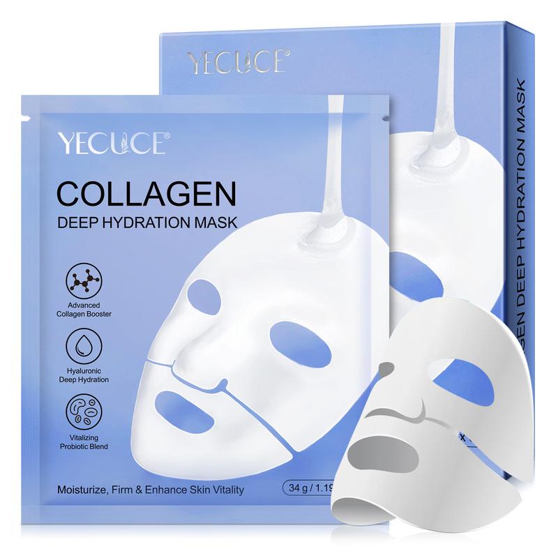 YECUCE Collagen Real Deep Mask, Hydrating Overnight Hydration Mask, Pore Minimizing  (6PCS Pack) Comfort Hydrate