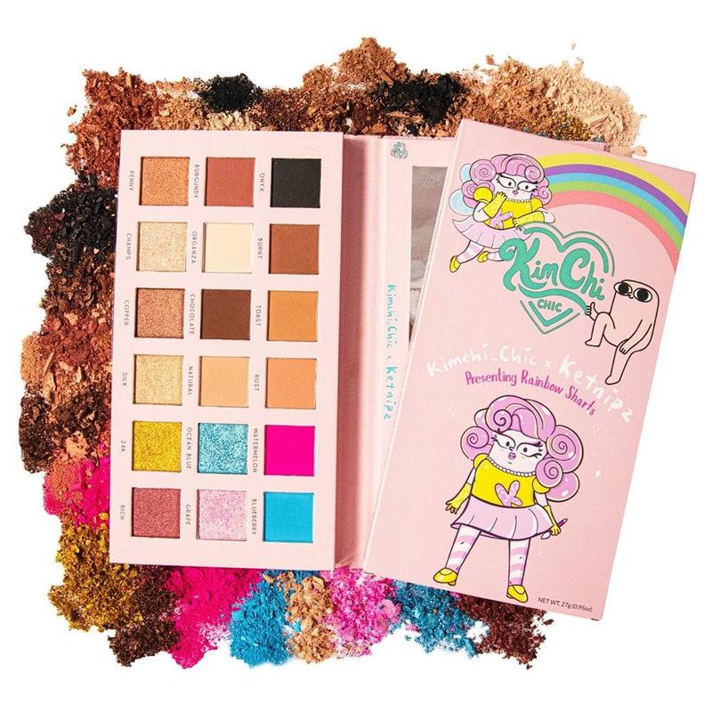 Kimchi Chic x Ketnipz Rainbow Sharts Eyeshadow Palette - 18 Limited Edition Colors, Beauty Collector's Item