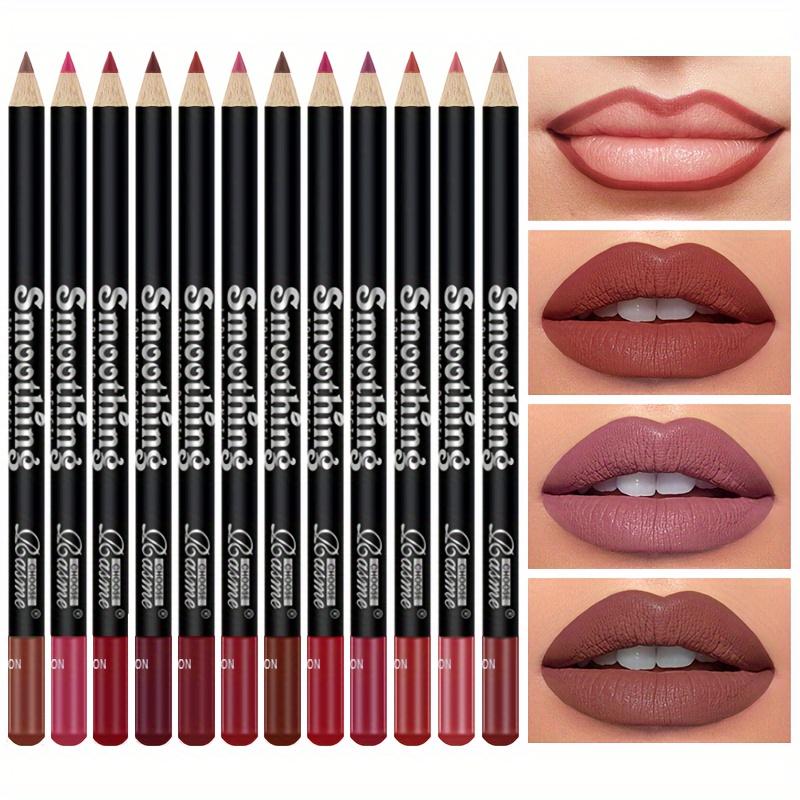 12pc Matte Lip Liner Pencil Set, Smooth Application, Long-lasting Velvet Texture, Assorted Mocha Shades, Lipstick Pencil Gift Set for Lip Contouring and Definition, Ideal Gifts for Women