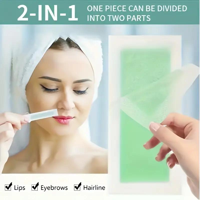 Facial Wax Strips -Fast And Effective Hair Removal Waxing Strips For Face Eyebrow Upper Lip Cheek Hair Remover, Quick & Painless Waxing Kit For All Skin Types