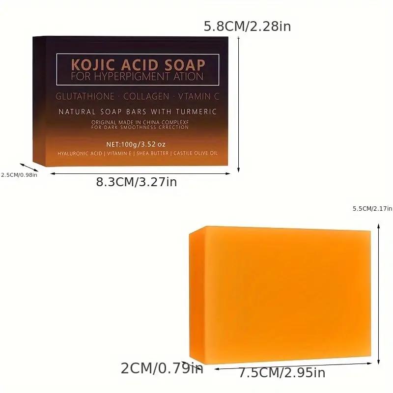 Kojic acid soap with turmeric, retinol, hyaluronic acid, shea butter and olive oil for cleansing face and body