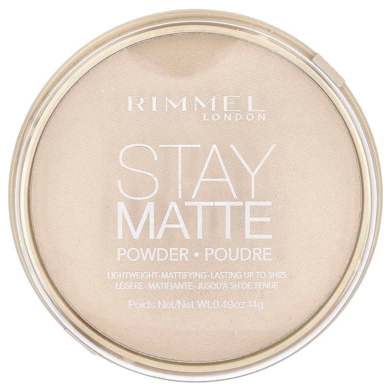 Rimmel London Stay Matte, Lightweight Mattifying Powder, 011 Creamy Natural, 0.49 oz (14 g)