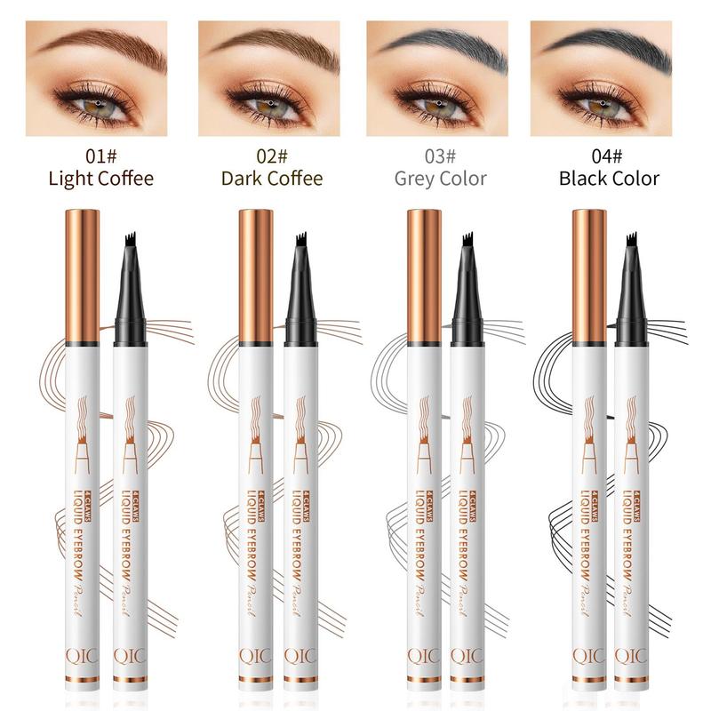 Long Lasting Eyebrow Pencil, 1 Count Liquid Eyebrow Pen, Waterproof Brow Pen with Micro-Fork Tip, Sweat Proof High Pigmented Brow Shading and Filling Pencil, Makeup Tool, Christmas Gift