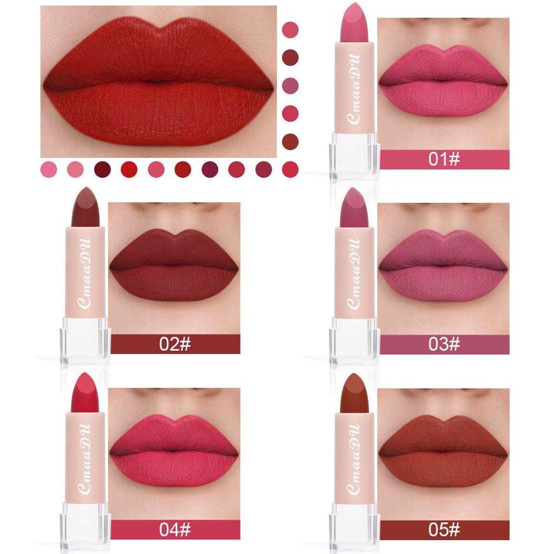 15 Colors Non-stick Matte Misty Moisturizing Waterproof Lipstick - Long-lasting, Cmaadu Hydrating and Vibrant Lip Gloss for Women - Perfect Gift for Valentine's Day, Birthday, Or Any Occasion, Christmas Gift