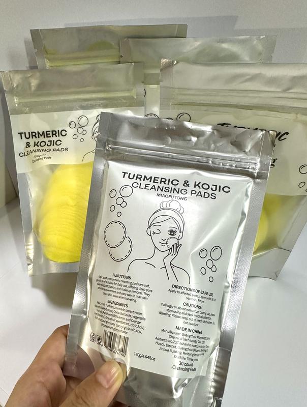 2PCS Turmeric & Kojic Acid Foaming Cleansing Pads