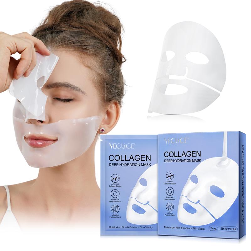 YECUCE Collagen Real Deep Mask, Hydrating Overnight Hydration Mask, Pore Minimizing  (6PCS Pack) Comfort Hydrate