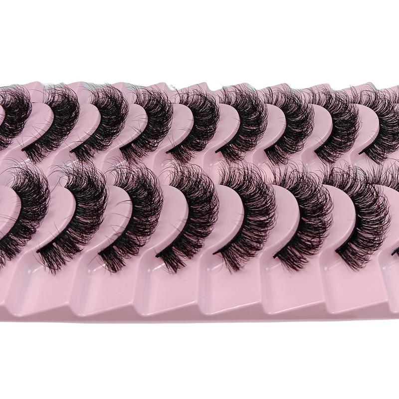 Fluffy False Eyelashes Cluster, Wispy DD Curl Russian Roll Faux Cluster Lashes, Volumized False Eyelashes for Women & Girls Eye Makeup Enhancement, Christmas Gift