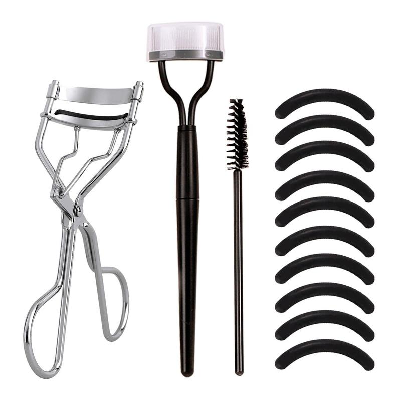 Eyelash Curler with Silicone Pad & Eyelash Comb & Spiral Brush Set, Portable Eyelash Curling Tool, Professional Makeup Tools for Women, Christmas Gift