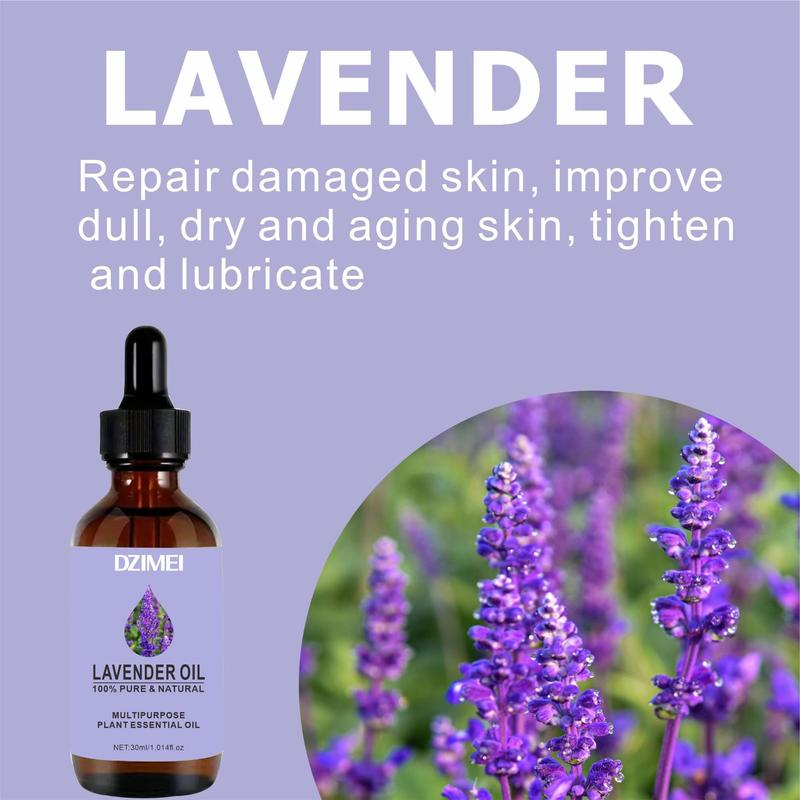 Lavender Essential Oil, Moisturizing Body Oil, Body Care Oil for Face, Hair, Nails, Massage Oil for Home & Spa