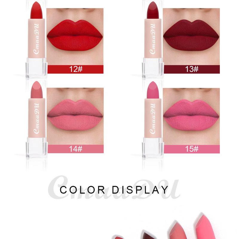 15 Colors Non-stick Matte Misty Moisturizing Waterproof Lipstick - Long-lasting, Cmaadu Hydrating and Vibrant Lip Gloss for Women - Perfect Gift for Valentine's Day, Birthday, Or Any Occasion, Christmas Gift