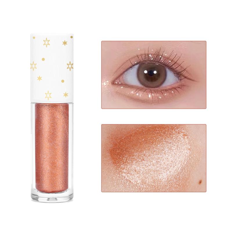 Geeneiya Liquid Glitter Eyeshadow Korean Makeup Eyeliner Under Eye Shadow Bling, Pigmented, Long Lasting, Quick Drying, Loose Glitter Eyeliner for Crystals Eye Makeup Trendy Eyeshadow