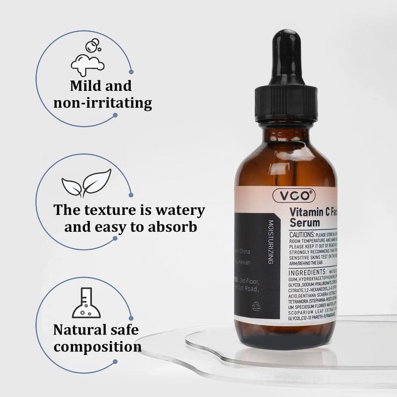 VGO-Vitamin C Serum, Moisturizer, and FacialCleanser Set Cleansing Moisturizing Suitable forsensitive skin-Live Skincare Radiance-A