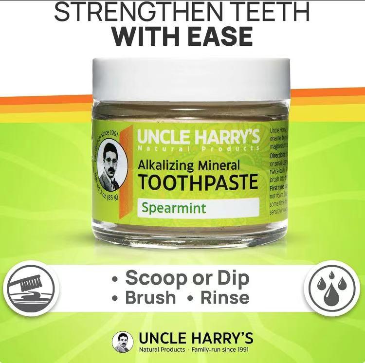 Uncle Harry's Alkalizing MineralToothpasteNatural WhiteningToothpaste Freshens Breath &Promotes EnamelVegan Fluoride FreeToothpaste Oral Foaming PlantSensitive