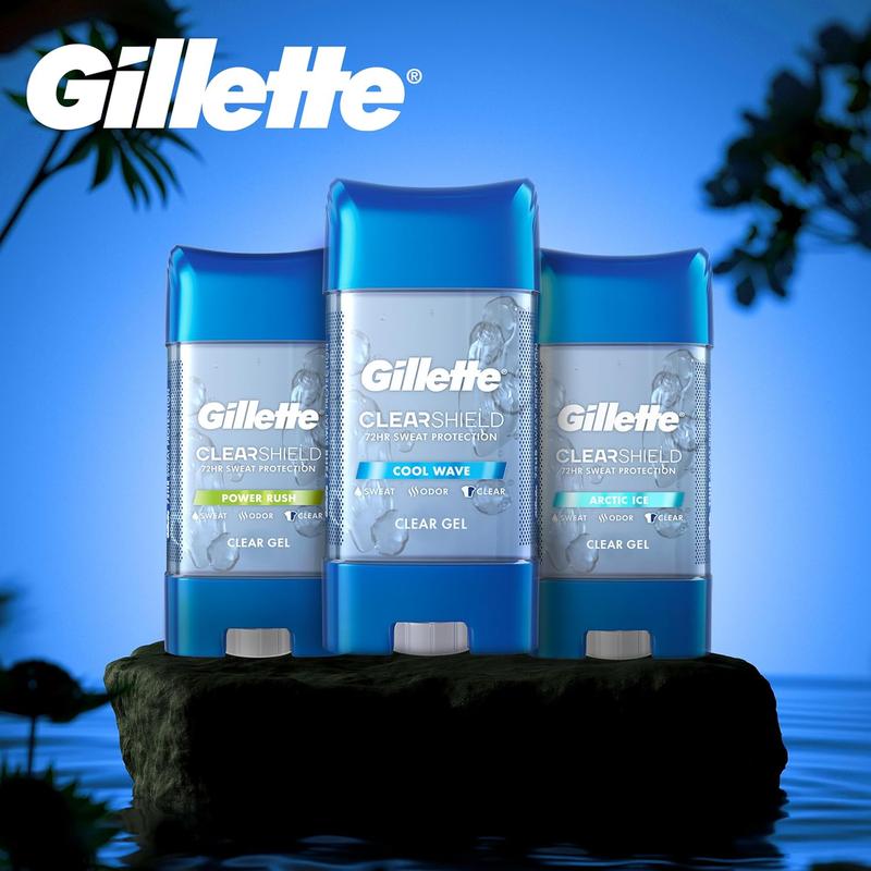 Gillette Clear Gel Antiperspirant and Deodorant for Men, Cool Wave Scent, 2.85 oz