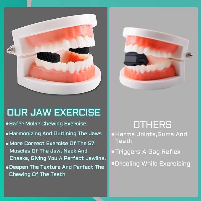 Jawline Exerciser And Respiratory Trainer Exerciser 2 PACK For Men & Women - Powerful Jaw Trainer - Different Resistance Levels - Double Chin Reducer Eliminator - Silicone Jaw Toner Tablets - Face Neck Shaper Strengthener Line Chewing Gum Skincare Comfort