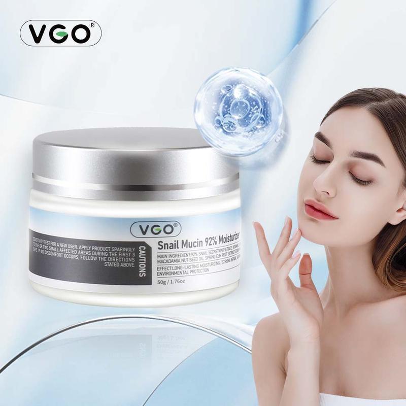 VGO Snail Mucin 92% Nourishing Moisturizer for Dry and Sensitive Skin, 50 g 1.76 oz, Cleanser, Moisturizing Skin Care, Hyaluronic Acid Skin Repairing Comfort Moisture Hydrating