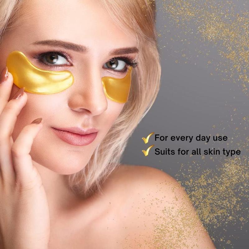 16 Pairs 24K Eye Masks for Dark Circles and Puffy Eyes with Amino Acids & Collagen - Skincare Self Care Gel for Wrinkles Comfort Gentle