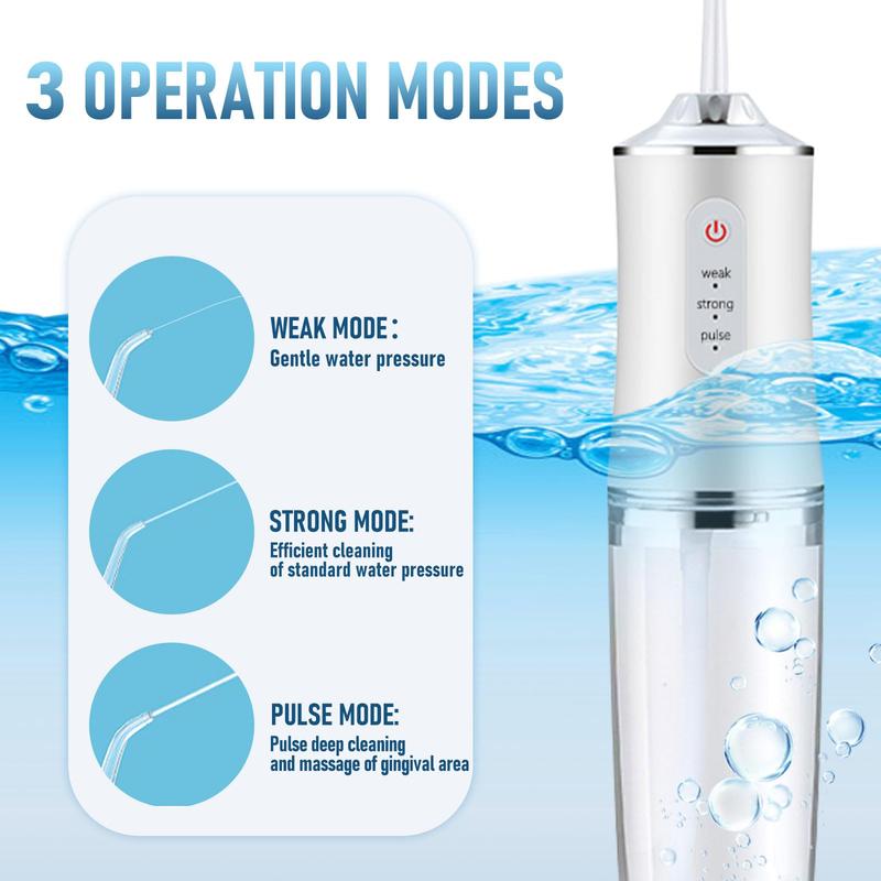 Water Flosser for Teeth, Rechargeable, 3 Modes, IPX7 Waterproof, Perfect for Travel & Home Use