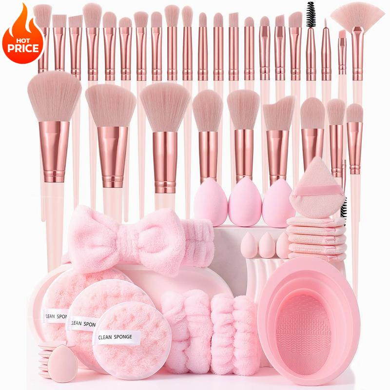 Makeup tools Set, multi-PCS Set makeup brush & Sponge & Powder Puff & Wristband & Headband & Cleaning bowl, women's professional makeup tools