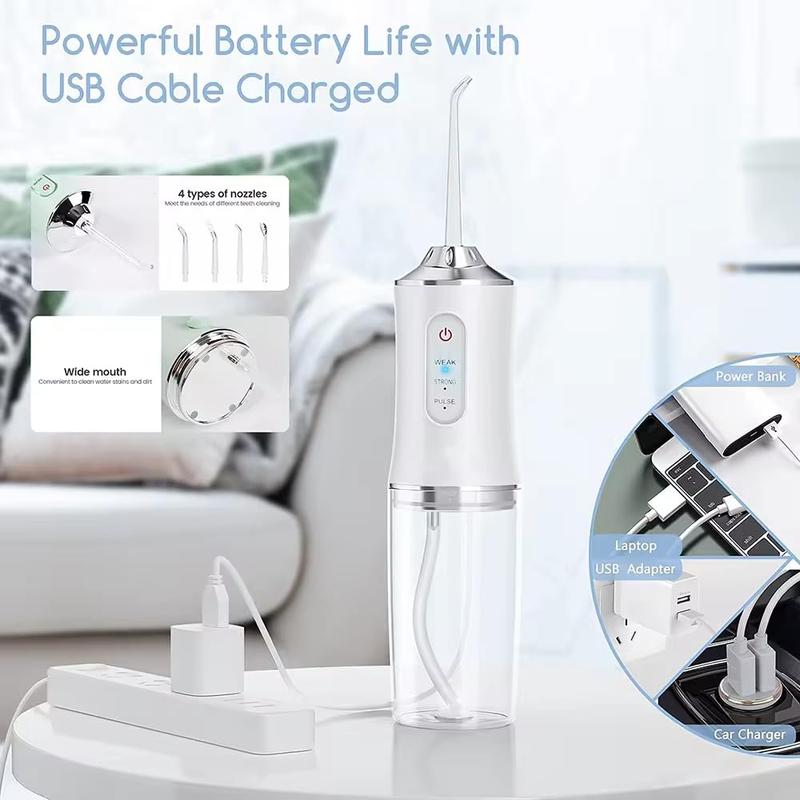 Gum Care on the Go: Portable Water Flosser with 3 Modes & 4 Nozzles Christmas present Oral