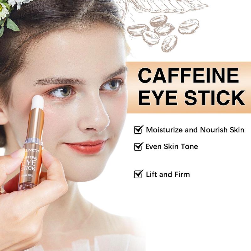 Caffeine Eye Stick, 1 Count 2 Counts Moisturizing & Nourishing Eye Stick, Lifting and Firming Eye Cream, Eye Care Product for Women & Men