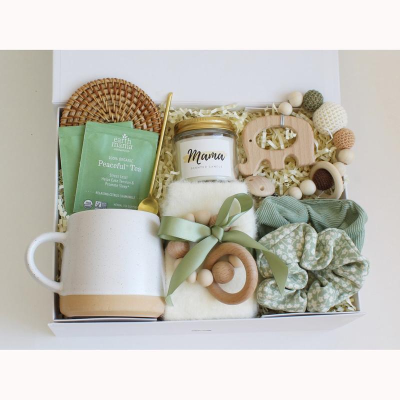 New Mama Succulent Gift Box, Congratulations Pregnancy Gift Set, Live Succulent Care Package, Hygge Gift Box, Care Package For Her