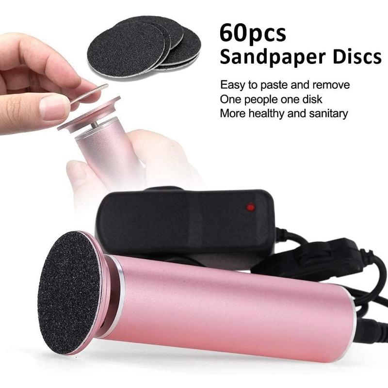 Electric Foot Callus Remover with 60packs Sandpaper Disk, Professional Electric Foot File Pedicure Tool Foot Sander for Feet Dead Skin.