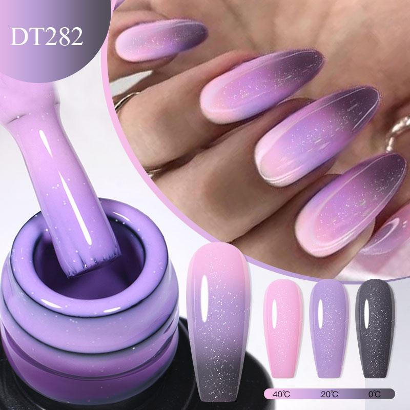 Glitter Thermal Color Changing Gel Nail Polish Set, 10pcs set 3-layers Ombre Nail Art Nail Gel, Semi Permanent UV Nail Gel, Nail Art & Nail Polish for Women & Girls