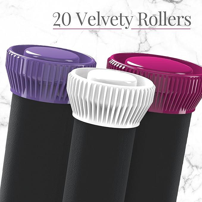 Ionic Conditioning Hair Setter, 20 Velvet Hair Rollers, 6 Large , 10 Blowout Style Hair Curlers Comfort