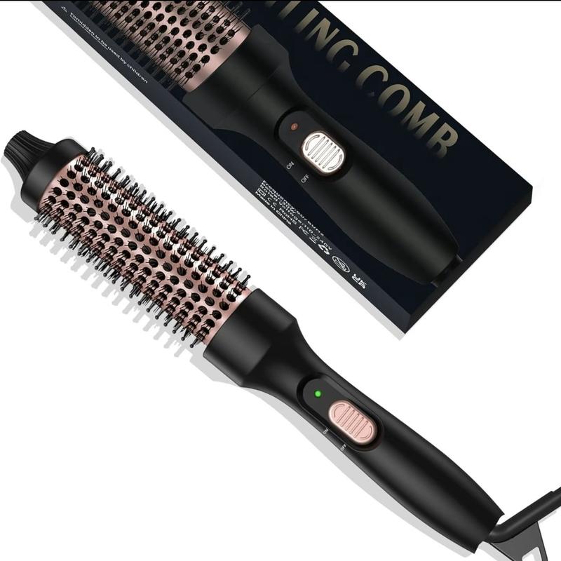 Wavy Thermal Brush, Hot Hair Brush, Blowout Dryer Brush lonic Heated Round Brush for Natural Curls Dual Voltage Thermal Round Brush, Easy To Use Hair Styling Tool for Women & Girls,Winter Gift Comfort wavy thermal brush