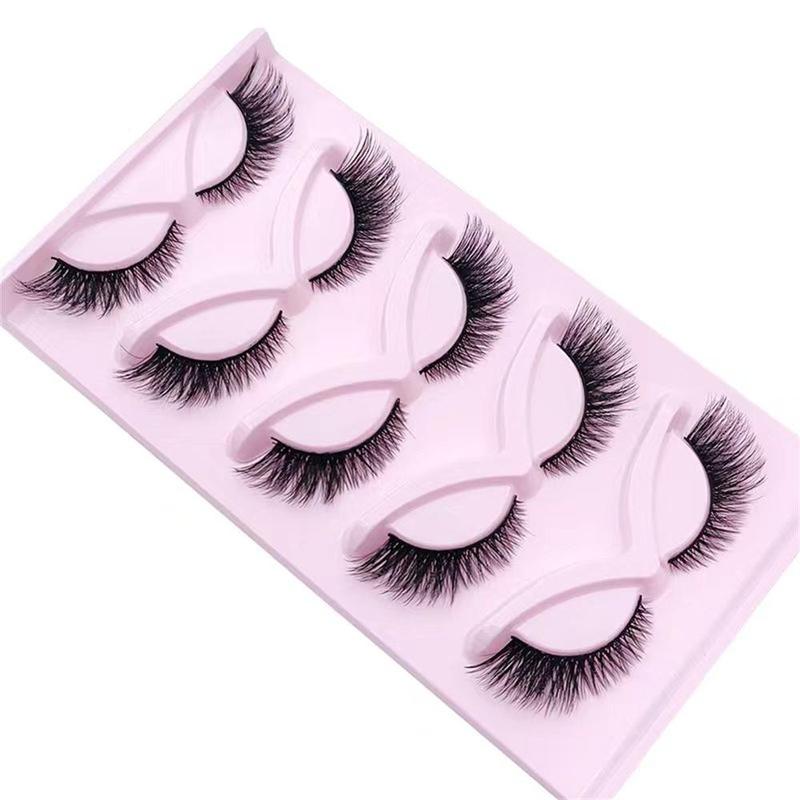 Cat Eye False Eyelashes, 5 Pairs Natural Look Fluffy Eye Makeup Strip Lashes for Women & Girls Eye Makeup Enhancement for Party Dating Stage, Christmas Gift