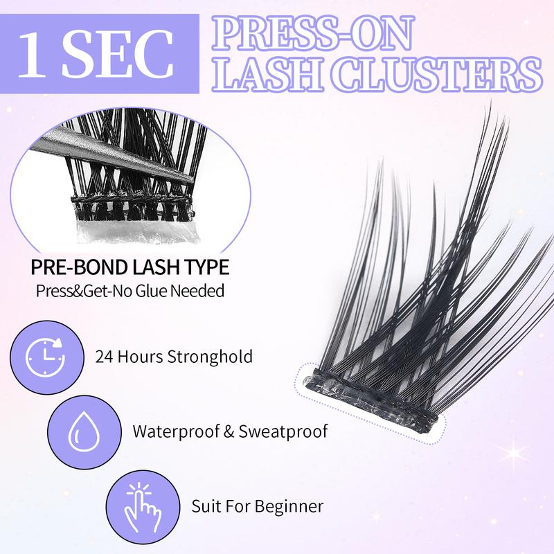 Lash Clusters Eyelash Extension 60Pcs Natural Lash Clusters DIY Individual Lashes Bond and Seal Makeup Synthetic