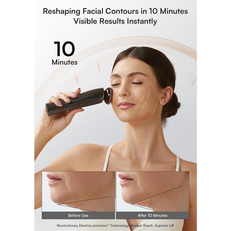 Microcurrent Facial Device, 3-in-1 Facial Massager Red Light Therapy Beauty Device for Face and Neck Skin Rejuvenation Lifting, Tightening, Infusing, Effective Wrinkle and Puffiness Reduction Comfort Comfort Comfort