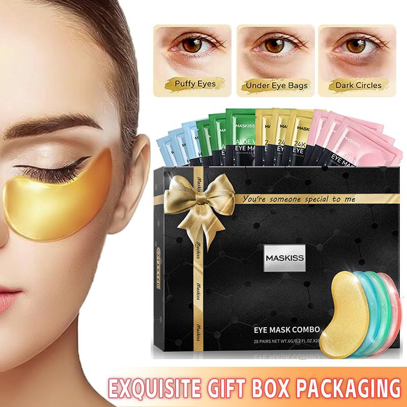 Maskiss Eye Patches,28pairs Eye Mask Gift Set for Dark Circle,Puffy Eyes,Eye Bags,Wrinkles,Puffiness