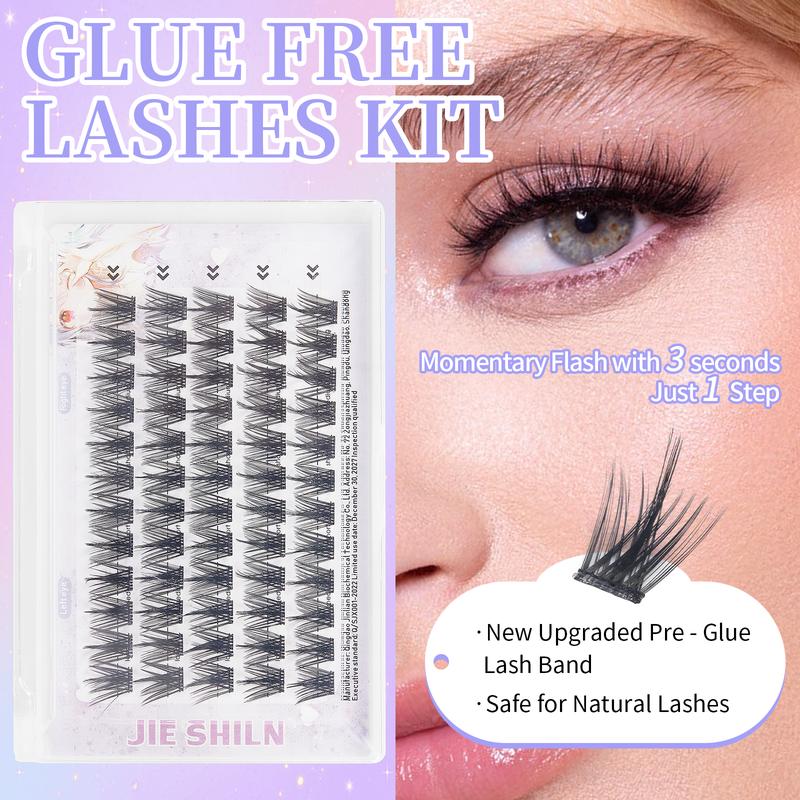 Lash Clusters Eyelash Extension 60Pcs Natural Lash Clusters DIY Individual Lashes Bond and Seal Makeup Synthetic