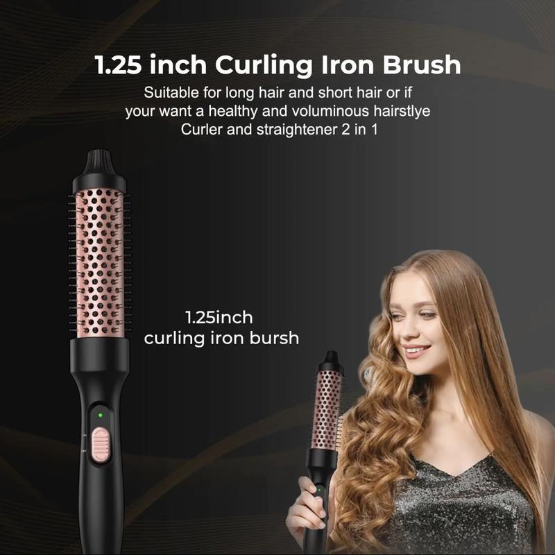 Wavy Thermal Brush, Hot Hair Brush, Blowout Dryer Brush lonic Heated Round Brush for Natural Curls Dual Voltage Thermal Round Brush, Easy To Use Hair Styling Tool for Women & Girls,Winter Gift Comfort wavy thermal brush