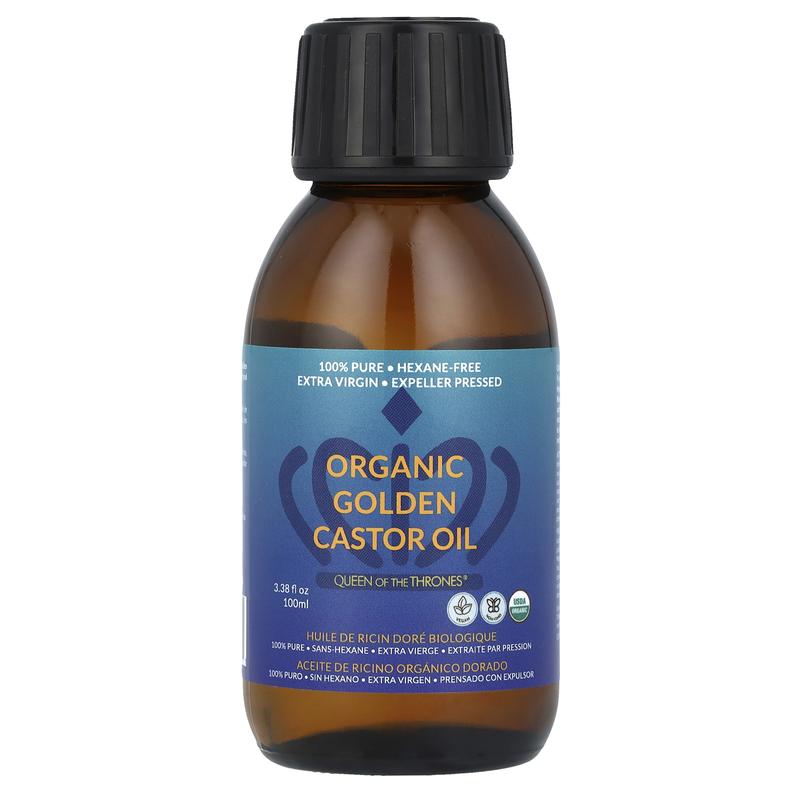 Queen of the Thrones Organic Golden Castor Oil , 3.38 fl oz (100 ml)