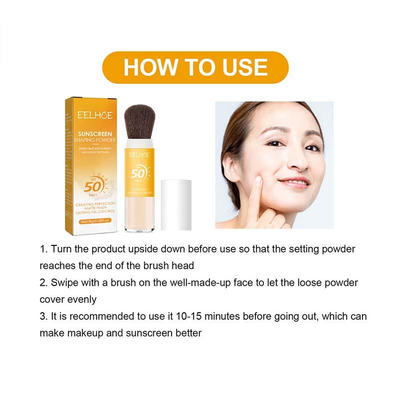 Long Lasting Sunscreen Powder, Oil Control Makeup Setting Powder, Waterproof & Sweatproof Makeup Setting Powder, Makeup Accessories for Women & Girls