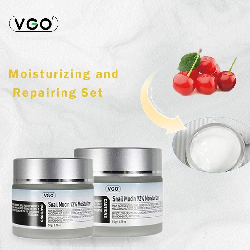 VGO Snail Mucin 92% Nourishing Moisturizer for Dry and Sensitive Skin, 50 g 1.76 oz, Cleanser, Moisturizing Skin Care, Hyaluronic Acid Skin Repairing Comfort Moisture Hydrating