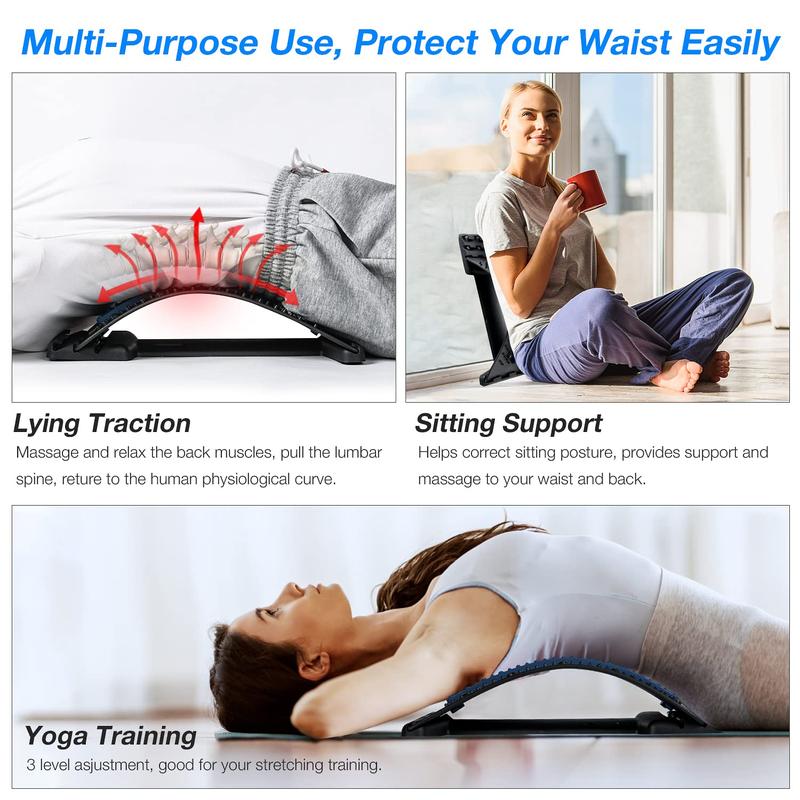 Back Stretcher, Back with Magnet,Back Fitness Board,  Multi-Level Back (Upgraded Magnet Black)