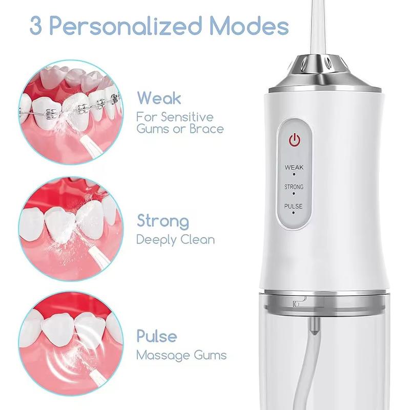 Gum Care on the Go: Portable Water Flosser with 3 Modes & 4 Nozzles Christmas present Oral