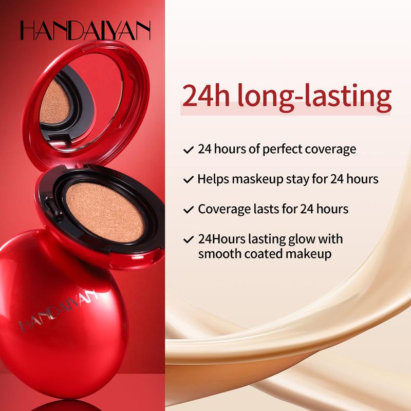 HANDAIYAN Red Cushion Foundation Mask Fit, Full coverage, Weighless, Skin fit, Satin Glow, Korean cushion foundation