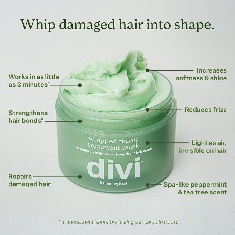 Divi Whipped Repair Treatment Mask, Repairs Hair Bonds & Breakage-Prone Hair in 3 Minutes, 8 fl oz - 1 pack