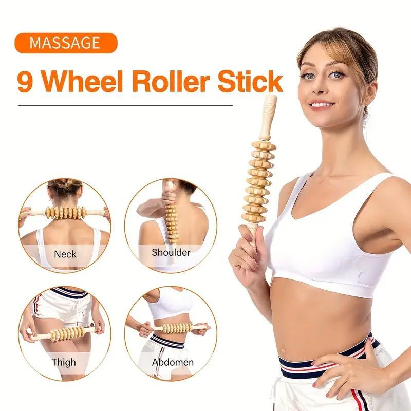 Wooden Massage Tool Set, 3 Counts Manual Massage Tool for Body Shaping & Scraping, Suitable for All Body Men and Women