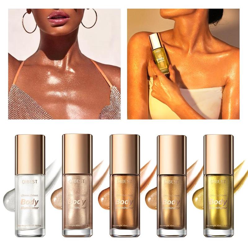 Shimmering Liquid Highlighter, Pearlescent Makeup Illuminator for Face & Body, High Gloss Highlighter Makeup Products for Women