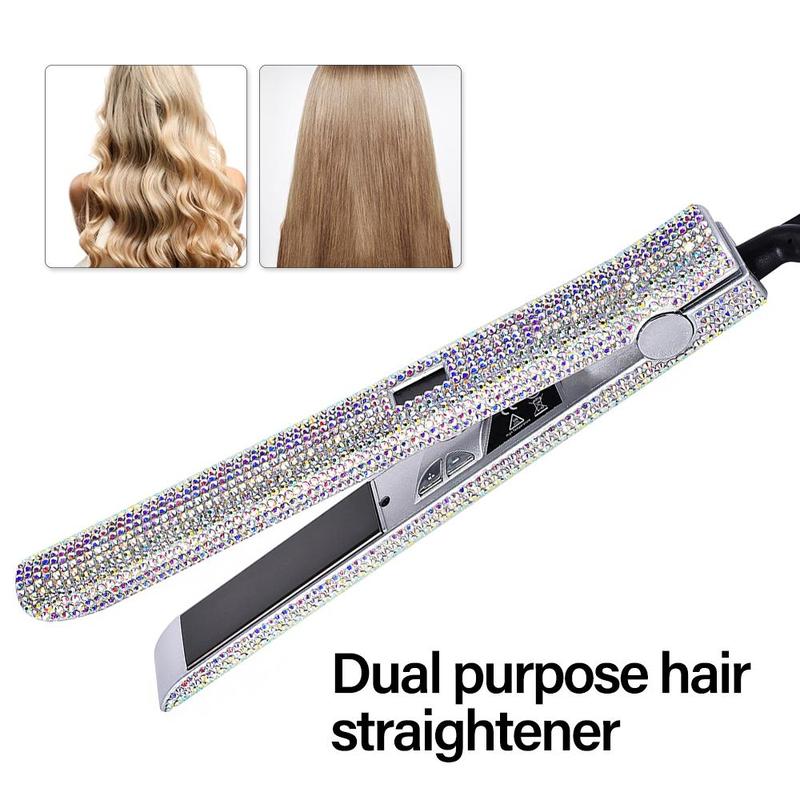 Electric Curling Iron, Hair Care Curler Rod, Rechargeable Hair Straightening Flat Iron, Fast Heating Hair Straightener Brush, Silk Press