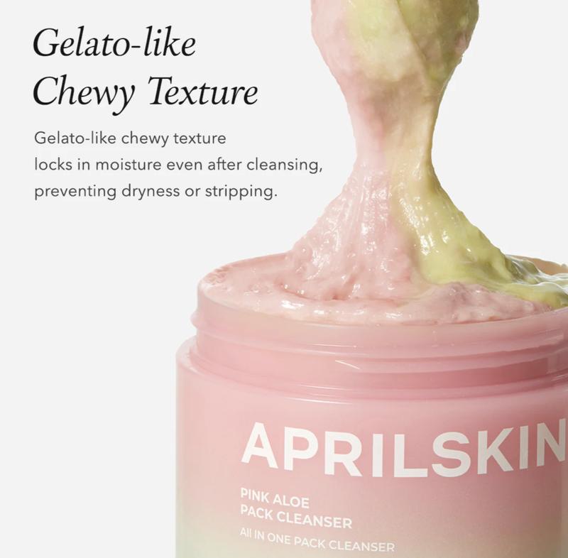 [APRILSKIN Official] 19M Pink Aloe Mask Cleanser (120g) | Bubble Soothing Mask to Foam with 72% Hydrating Ingredients | Kbeauty