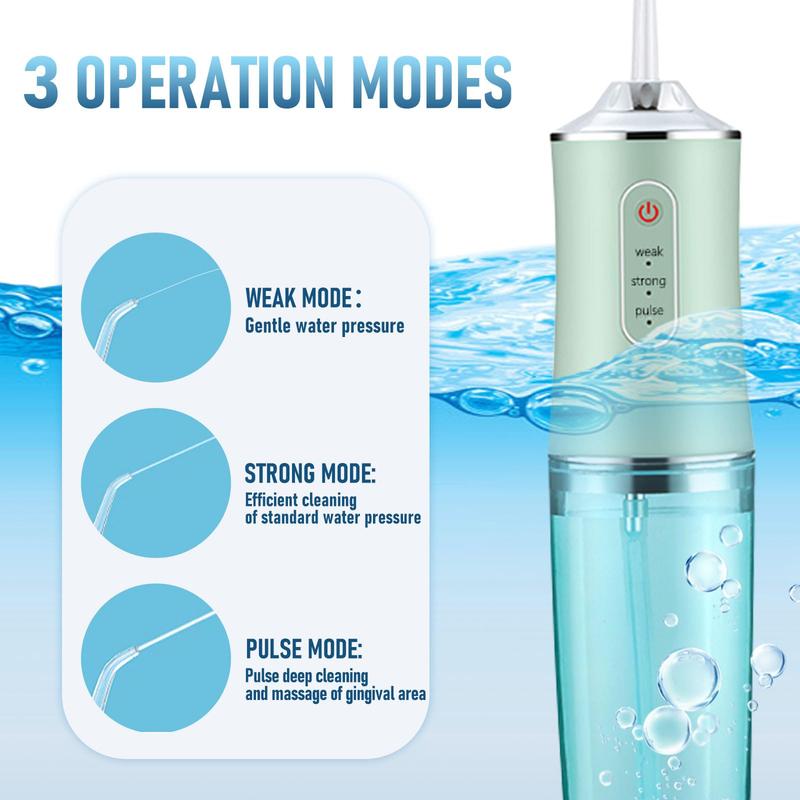 Gum Care on the Go: Portable Water Flosser with 3 Modes & 4 Nozzles Christmas present Oral