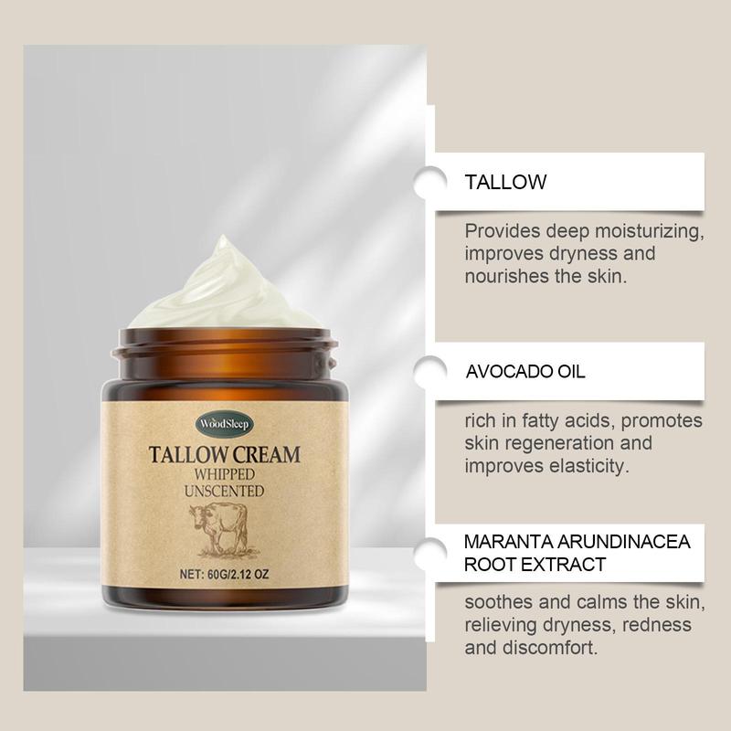 60g Tallow Cream, Gentle Moisturizing Body Cream, Hydrating Body Lotion for Women & Men, Body Care Product for Daily Use